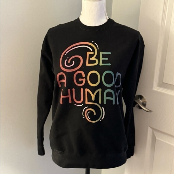 VINTAGE Sweatshirt Small Be A Good Human - Picture 5 of 7
